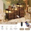 Lazzanto Night Stand Bedside Table Bedroom - Nightstand with Charging