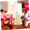 IWOWHERO Realistic Mini Christmas Tree 10cm Sprayed Pine Needles Wood