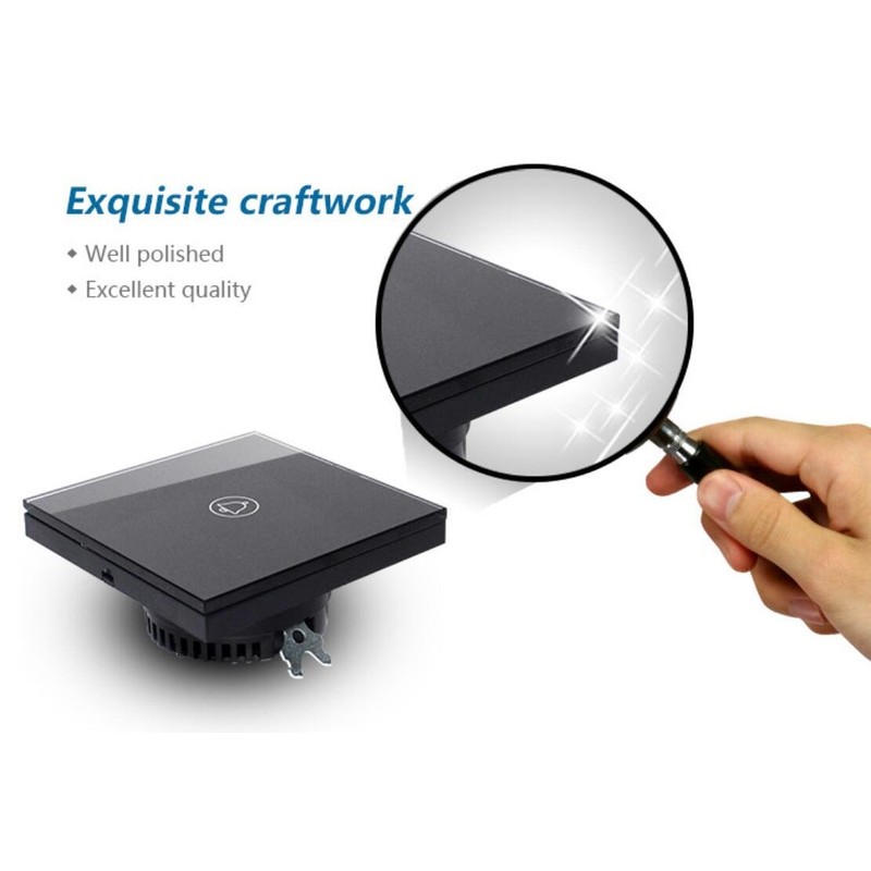 Black Touch Screen Wall Doorbell Switch EU Standard Wall Switch