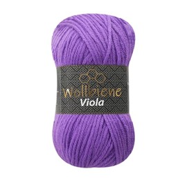 Wollbiene Viola Knitting Wool Plain 100 g Premium Knitting Wool 100 g Thick Yarn Wool for Knitting and Crocheting Plain Colours (Purple 09)