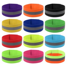 PATIKIL Reflective Bands for Wrist/Arm/Ankle/Leg, 48pcs High Visibility Reflector Bands, Safety Reflector Tape Straps for Night Running Cycling Walking Multicolor