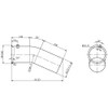 TBOZZ Exhaust Elbow Connector 24 Degree 5" Steel Aluminized FLG/OD,K180-17915