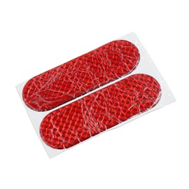 A ABSOPRO Car Reflector Sticker Oval Reflective Warning Decal Red (Set of 2)