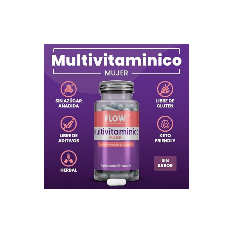 Vitaminas para Mujer - 90 Cápsulas de 500 mg -