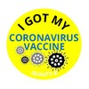 1" I Got My Corona.... Vaccine, Stickers (Yellow, 100/roll)