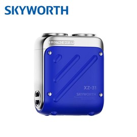 Skyworth Traveller Mini Electric Beard Shaver, Waterproof & Comfortable Double-Ring Magnetic Cutter, One-Button Long Lasting for Travel & Daily Use, 2025 New Beard Shaver:_Blue