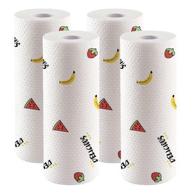 4 Rolls of Lazy Rags, Disposable Cleaning Cloths, Sonwaha Woven Cleaning Cloth, Multi-Purpose Dusting Cloths for Home, Kitchen, Total Disposable Cleaning Cloths (White)