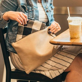 Going Out Throw Blanket - Lap and Leg Covering for Date Night, Taxi, Theater, Lightweight Soft and Cozy Cotton Flannel Plaid Design - Fits in Purse, Handbag, or Tote