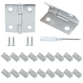 HARSKIYER 20 Pack Butt Hinges, 1 Inch Stainless Steel Small Hinges with Mounting Screws for Wooden Box, Jewelry Box, Craft DIY, Furniture