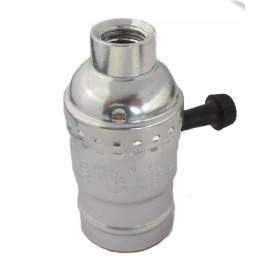 OFF/ON NICKEL-PLATED LAMP SOCKET W/LARGE HOLE 1/4 IPS  TR-28X NICKEL