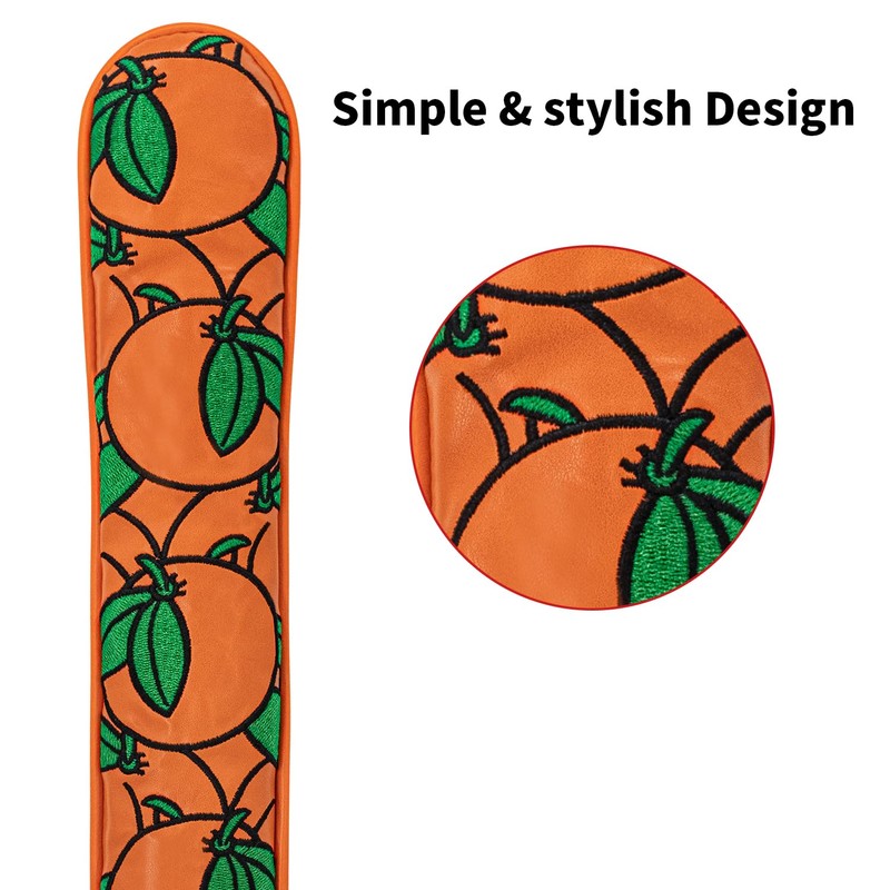 Alignment Stick Head Cover, Orange PU Leather Full Orange Fruit