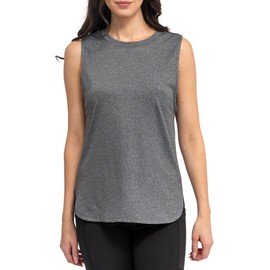 FITKICKS Live Well Collection Active Lifestyle Tank Top, Relaxed-Fit Workout Top, Small, Gray