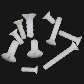 CONPHERON Nylon Phillips Countersunk Screws Plastic Machine Screws White M6 x 15 mm Pack of 30