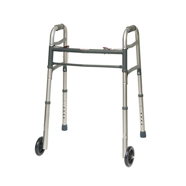 ProBasics 2 Button Folding Walker with 5" Wheels (1)