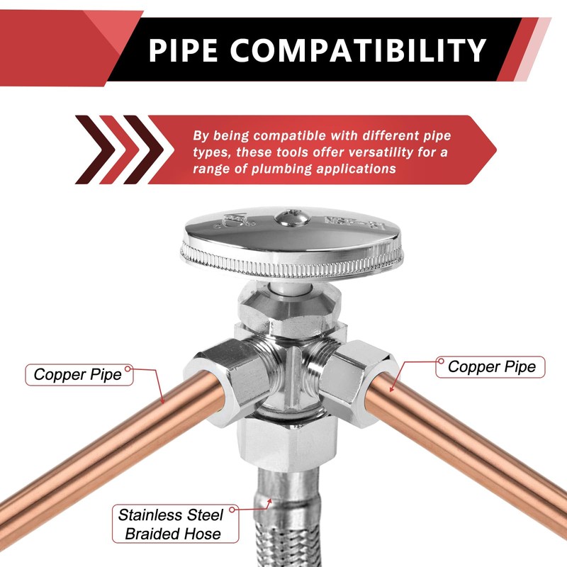 (Pack of 2) EFIELD Dual Compression Outlet Angle Stop Valve,