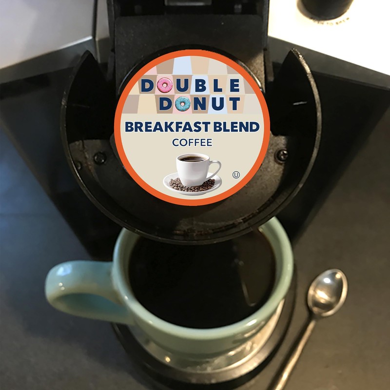 Double Donut Coffee Breakfast Blend Coffee Pods, Light Roast Coffee