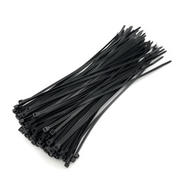 Boltza® Kältebeständige Kabelbinder, schwarz, 4,8 mm x 300 mm (100 Stück) – robuste, wetterfeste Kabelbinder für den Innen- und Außenbereich