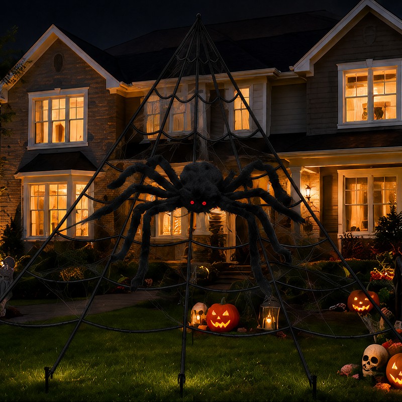 Giant Spider Web Decoration for Halloween – 16 ft Triangle