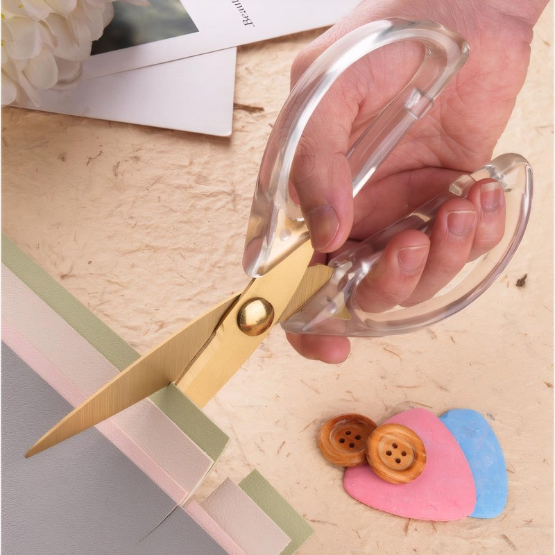 Jasni Transparent Handle Stainless Steel Sharp Powerful Kitchen Scissors Multi-Purpose