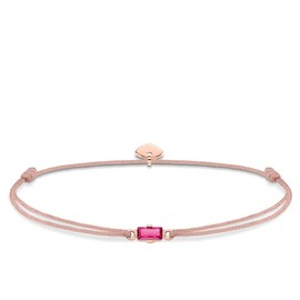 Thomas Sabo Women’s Bracelet Little Secret Stone Baguette Cut 925 Sterling Silver, Vermeil