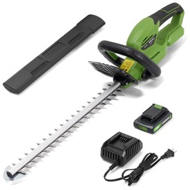 19" Cordless Hedge Trimmer, Compatible with CURECURE 20V Battery, 1300RPM Motor, 3/5'' Cutting Thickness, 65Mn Blade, Laser Cut, Safety Lock, 4.34LBS Lightweight, Bush Trimmer for Garden, Yard