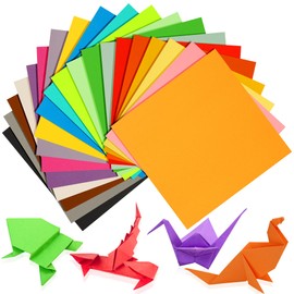 LUNAANA Double-Sided Origami Paper, 200 Sheets 15 x 15 cm Square Paper, 70 g/m², 20 Colours, Coloured Origami Paper, for DIY Origami Paper Crafts and Design