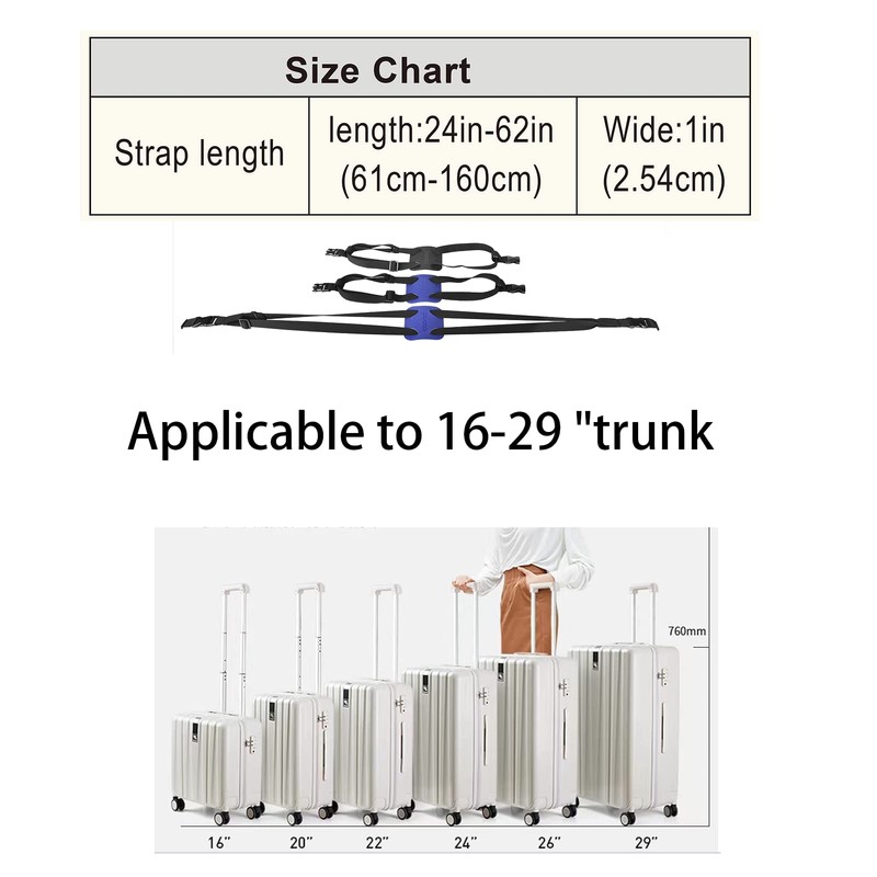 Luggage Straps Bag Bungee， Luggage Straps Suitcase Adjustable Belt，Add a