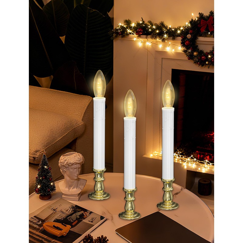 Txcigech 10PCS Christmas LED Window Candles with Timer, Flameless Candle
