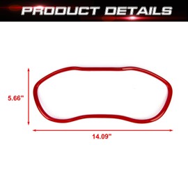 x xotic tech Dashboard Instrument Panel Display Frame Cover Trim Compatible with Dodge Challenger 2015-up Interior Accessories Decoration (Glossy Red)