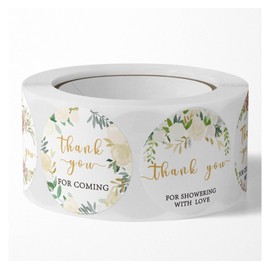 500 Pack 1" Inch Round Thank You Stickers - Baby Shower & Birthday Party Favor Labels, Colorful Decorative Cards for Events (Assorted Designs)