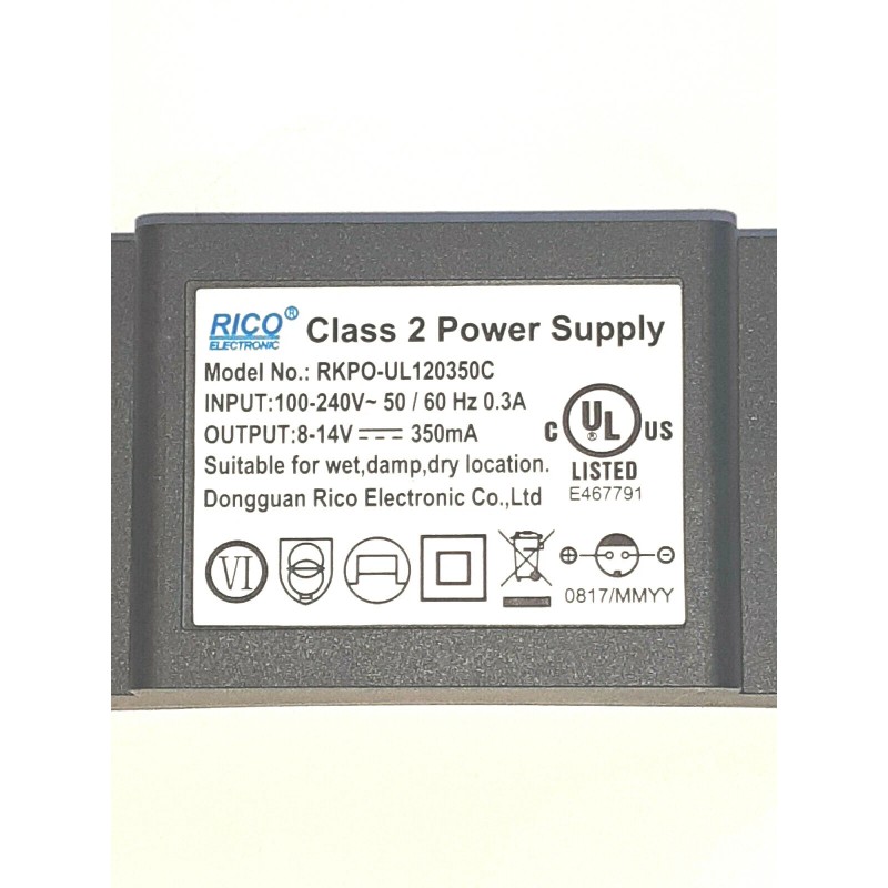 Rico Electronics Outdoor Led Lights AC ADAPTER 8-14V DC 0.35A