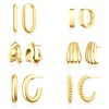 NECOCY 6 Pairs Chunky Gold Hoop Earrings Set for Women