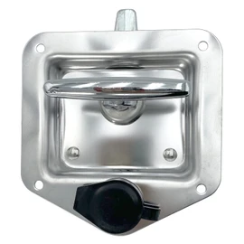 L8815 Tool Box Latch T Handle Latches with Lock Highly Polished Stainless Steel Tool Box Locks for Trailer Door RV Camper Truck Bed Toolboxes - Folding T-Handle Latch with Gasket