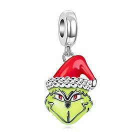 Doyafer 925 Sterling Silver Christmas Monster Pendant Charm For Women Bracelet, Holiday Birthday Gifts For Friends And Family, Diy Bracelet Charm Jewelry
