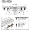 Silent Double Curtain Track Ceiling Mount 6'/8'/10'/12'/15', Wide 4" White