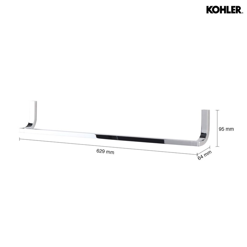 Kohler K-11581-CP Loure 24" Towel Bar, Polished Chrome