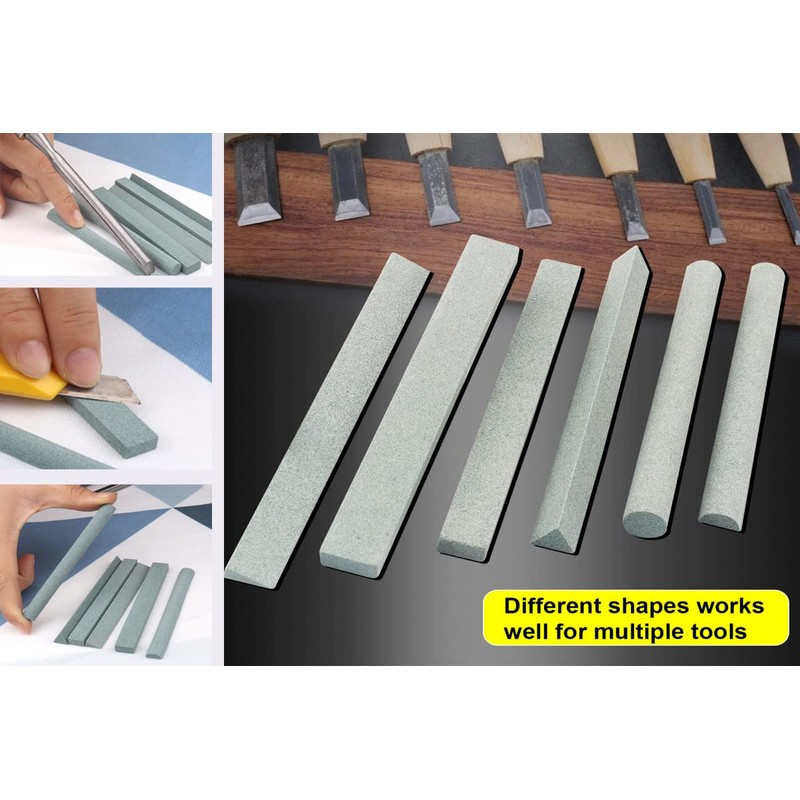 CBRIGHT Sharpening Stone Set,6pcs 180# Wood Carving Sharpener Whetstone Sanding