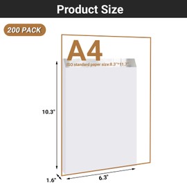 EUSOAR Foil Sandwich Bags, 200pcs 10.3"x6.3"x1.6" White Hamburger Wrappers Bags, Aluminum Foil Grease Resistant Buger Food Storage Packaging Bag Pouch for Hot Dog Bakery Cookies Snacks