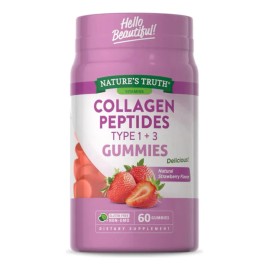 Natures Truth Pptidos de Colgeno Tipo 1 Y 3 sabor Fresa 60 Gomitas 120mg de Colgeno por cada 2 gomitas para 1 mes                                     
