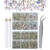 LPBeads 6000 Pieces Clear AB Non Hotfix Rhinestones 6 Sizes