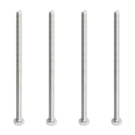 Aopin M6 x 150mm Hex Head Bolts Screws Grade 5.8 Stainless Steel, Fasteners Fully Machine Threaded SUS304 4 Pcs