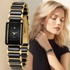 XV12 Rectangular Ceramic Quartz Watch – Black & Gold Date