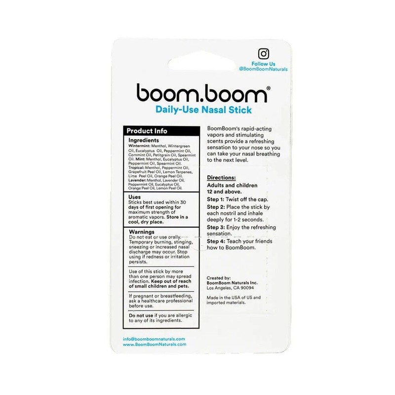 Boom Boom GENUINE BoomBoom Nasal Stick Assorted (4 Pack) Boosts