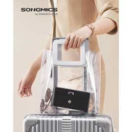 SONGMICS JBC166B01 Travel Jewellery Box, Small, 2-Tier Jewellery Storage, Portable Jewellery Travel Case for Larger Accessories, 11 x 16 x 8 cm, Gift Idea, Ink Black