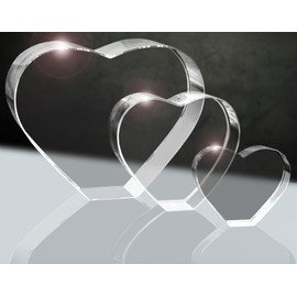 Glass Heart With Choice Of Photo Heart 80 mm 2D Your Photo | Crystal Photo Engraved Gift Anniversary