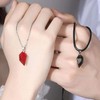 Syrios Gifts Heart Magnet Necklace Set for Couple - Black
