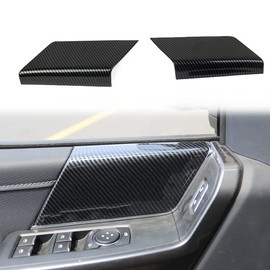 Korlot Carbon Fiber Grain Door Panel Handles Cover Trims Accessories for Ford F150 2021+ for 2023 F250 F350 Super Duty(Front Door)