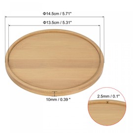 sourcing map Set of 2 Saucers for Flower Pots, 14.5 cm Outer Diameter Bamboo, Round Flowers Drip Tray for Indoor