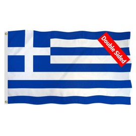 Greece Flag,3Ply 220D Nylon Boat Flags 12X18 inch, Double Sided Flag Greek National Flag with Brass Grommets and Stronger Header. (Greece)