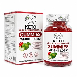 BIOMIX Gomitas de Vinagre de Sidra de Manzana con la Madre, 60 Gomitas, 30 Porciones, Veganas, Sin Gluten, Sin Azúcares Añadidos                      
